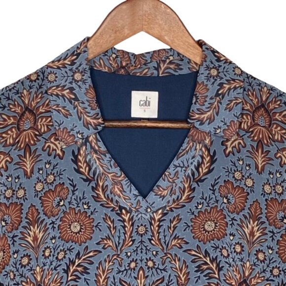 Cabi Womens Provincial Floral Bohemian Shift Dress Size S Blue Rust Feminine - Picture 3 of 11